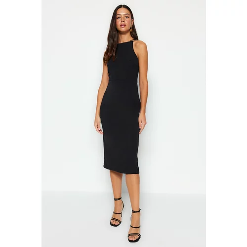 Trendyol Black Woven Dress With Accessory Detail