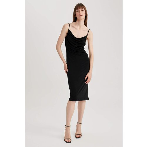 Defacto Bodycon Square Neck Strap Midi Dress Slike