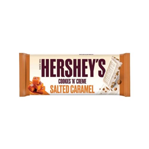 HERSHEY'S Čokolada bijela sa komadićima slane karamele 90g Cijene