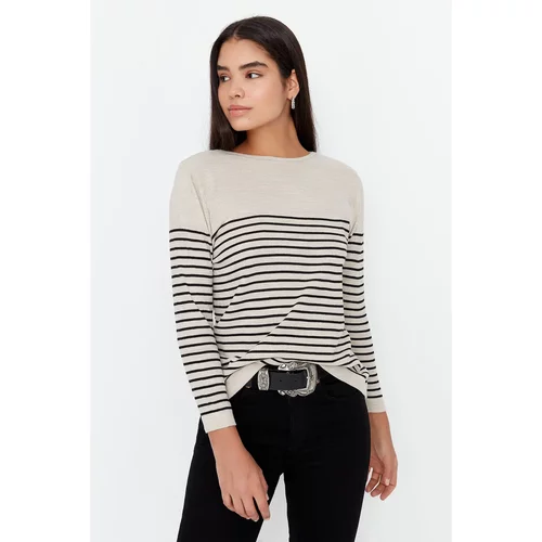 Trendyol Stone Striped Knitwear Sweater