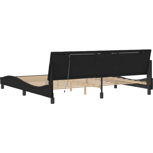  Okvir kreveta s LED svjetlima crni 200 x 200 cm bar&amp;scaron;unasti Slike