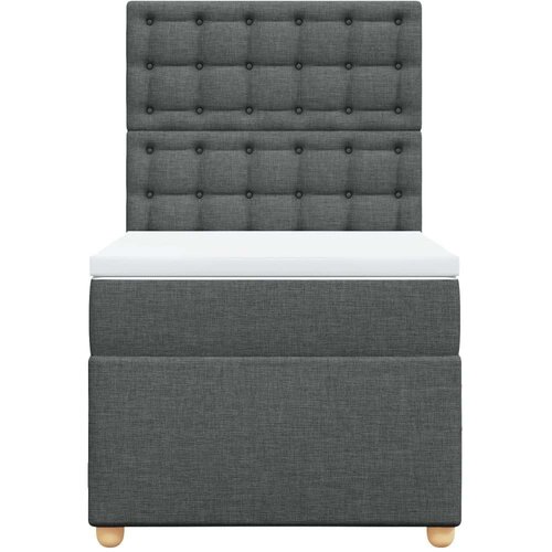 VidaXL Krevet s oprugama i madracem tamnosivi 100 x 200 cm od tkanine Slike