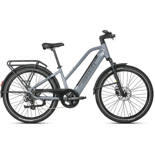 JOBOBIKE Treking električno kolo Astra, 250 W 36 V 15 Ah, Shimano 8S, podpora Bluetooth, sivo, (5000038782) Slike