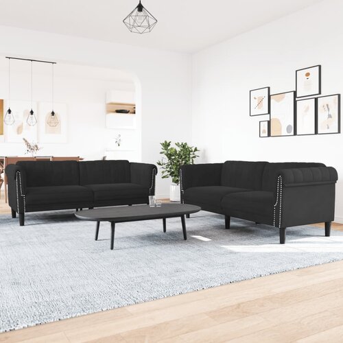 vidaXL 2-dijelni set sofa crni baršunasti Cijene