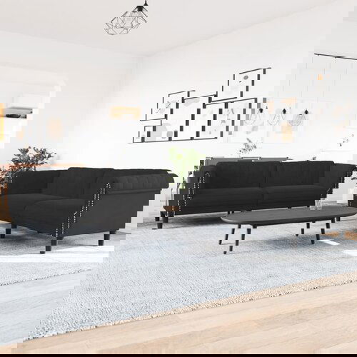 VidaXL 2-dijelni set sofa crni bar&amp;scaron;unasti Slike