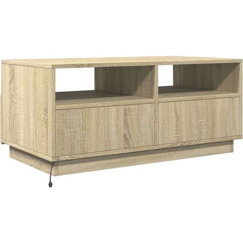 vidaXL Klubska mizica z LED lučkami sonoma hrast 90x49x40 cm Cene