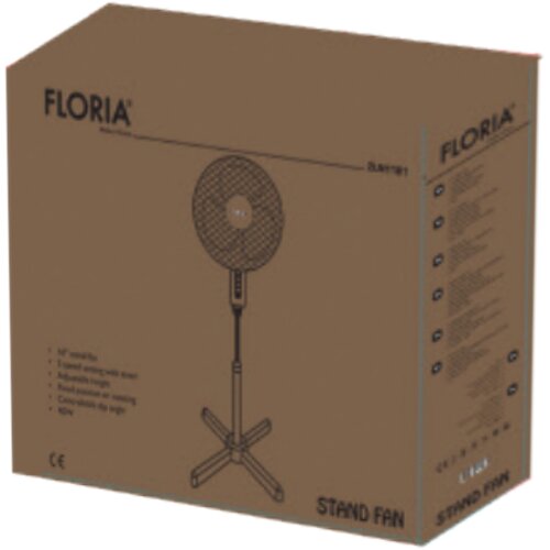 Floria Stoječi ventilator, premer 40 cm, 40 W, bel - ZLN1180 Slike