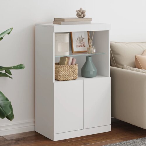  The Living Store Komoda z LED lučkami bela 60,5x37x100 cm - Komoda, (21448314) Cene