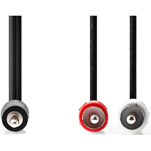 Nedis CAGB22200BK30, stereo audio kabl, 3,5 mm mu&scaron;ki, 2x rca mu&scaron;ki, niklovani, 3,00 m, crni Cene