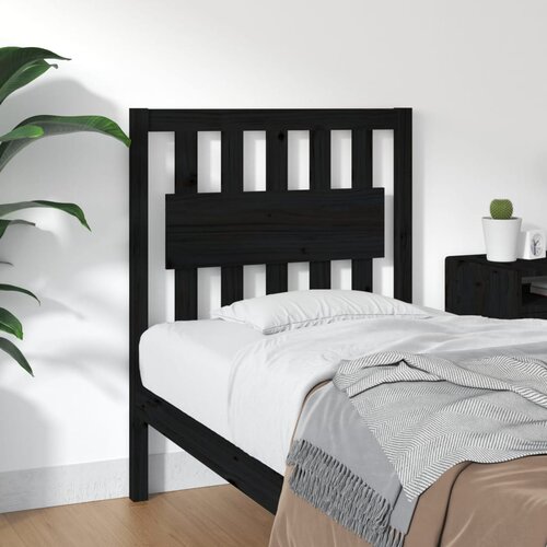  Uzglavlje za krevet crno 80,5 x 4 x 100 cm od masivne borovine Cene