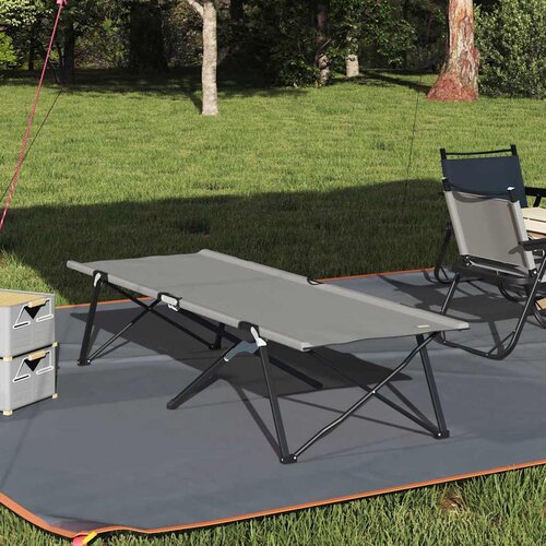  Sklopivi kamperski krevet Siva 206 x 76 x 74 cm Oxford i čelik Cijene
