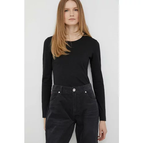 Calvin Klein Pamučna majica dugih rukava boja: crna