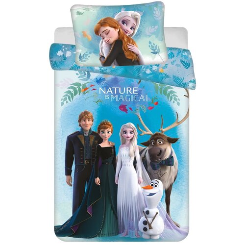 Jerry Fabrics Plava pamučna dječja posteljina za dječji krevetić 100x135 cm Frozen "Blue" – Cijene