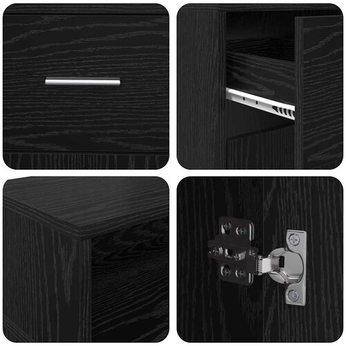  Stol s ladicama Crni hrast 160 x 55 x 91 cm Konstruirano drvo Slike