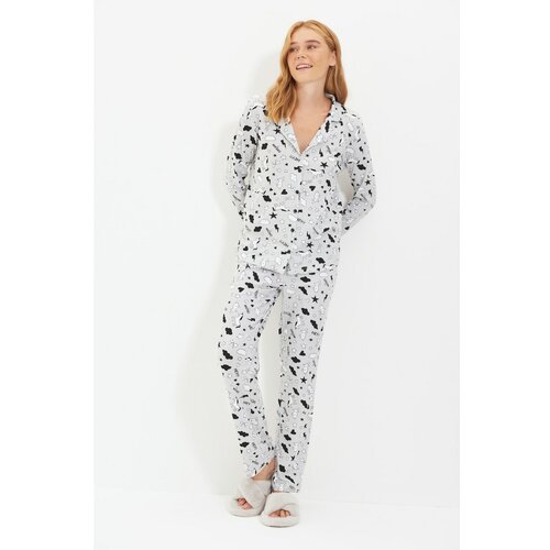 Trendyol Gray Knitted Pajamas Set Slike