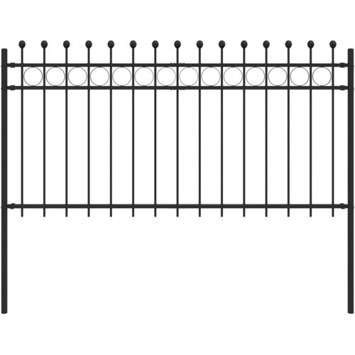 vidaXL Obročasta ograja Črna 200 x 150 cm Prašno lakirano jeklo, (5000157905) Cene