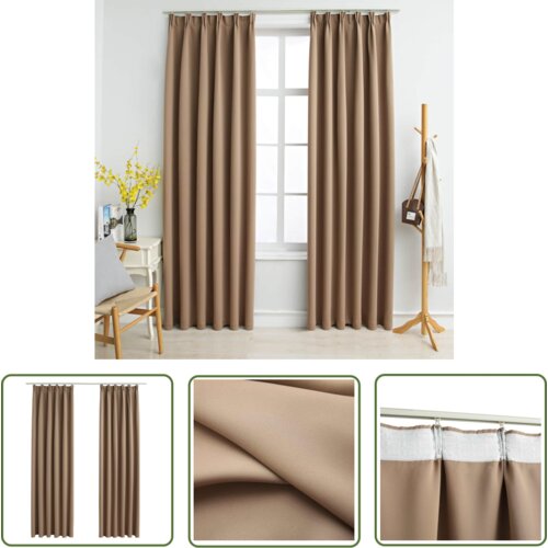  The Living Store Zatemnitvene zavese z obešali 2 kosa taupe 140x175 cm - Zavesa, (21744191) Cene