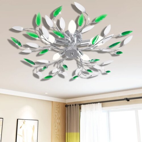 vidaXL Stropna lampa s bijelim kristalima u obliku lišća od akrila za 5 E 14 Cijene