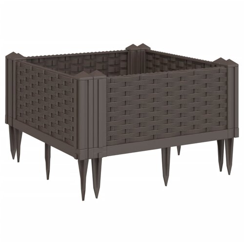 Maison Chic Cvetlično korito - Cvetlični Lonec z zatiči rjavo 42,5x42,5x28,5 cm PP, (21790177) Cene