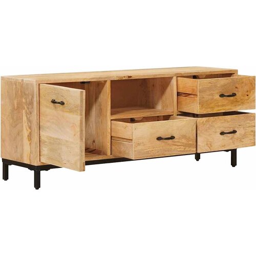 stalci s ladicama Smeđa 110 x 30 x 46 cm Čvrsto drvo manga Slike