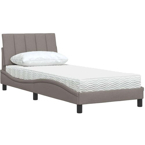  Krevet s madracem smeđesivi 90x190 cm od tkanine Slike