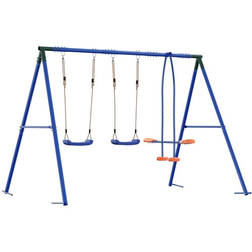  Set vanjskih ljuljački &amp;Scaron;areni 263 x 185 x 185 cm Čelik i PE Slike