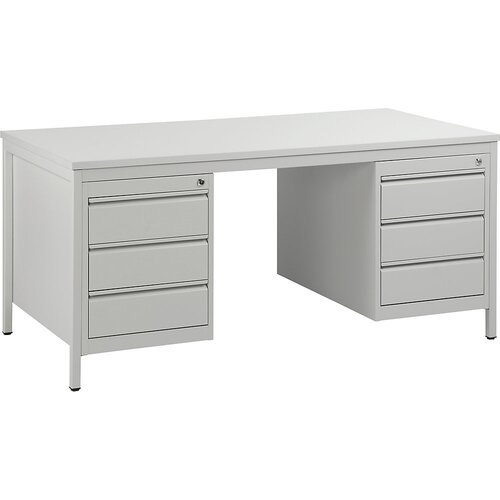eurokraft basic pisalna miza za delovne mojstre, svetlo siva, predali 6 x 140 mm, šxg 1600 x 800 mm Cene