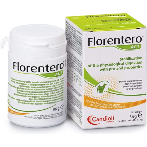Candioli Florentero ACT Stabilizacija varenja za pse i mačke s pre i probioticima, 30 tableta Slike