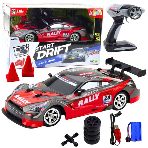 Drift utrke automobila RC Crveno Crno 30km/h 1:16 Slike