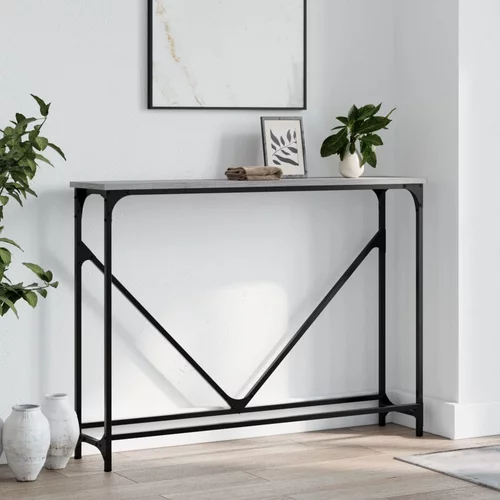  Konzolni stol siva boja hrasta 102x22,5x75 cm konstruirano drvo