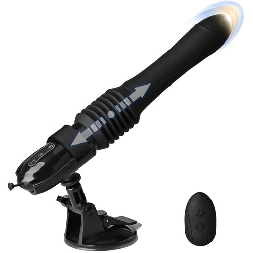 SuperLove Holy F Thrusting Mini Sex Machine with Remote & Strong Suction Cup Black Cene