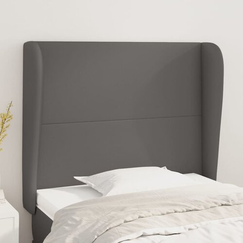 vidaXL Uzglavlje s ušima sivi 93x23x118/128 cm od umjetne kože Cijene