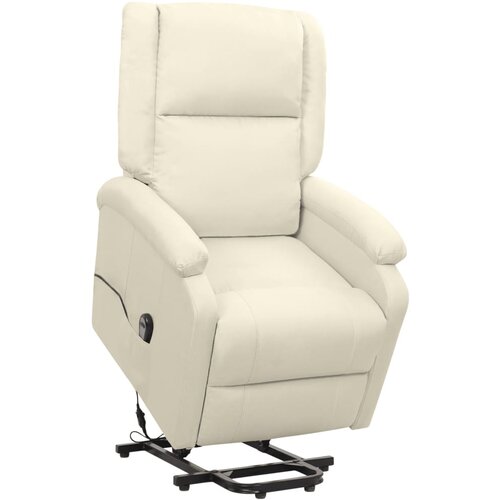VidaXL Naslonjač na podizanje od tkanine krem Slike