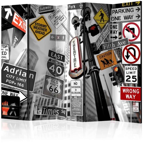  Paravan u 5 dijelova - New York Signs II [Room Dividers] 225x172 Cijene