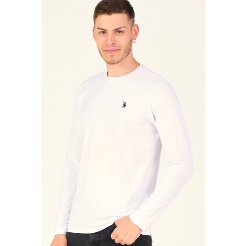 Dewberry T8588 BIKE COLLAR MEN'S SWEATSHIRT-WHITE Cene