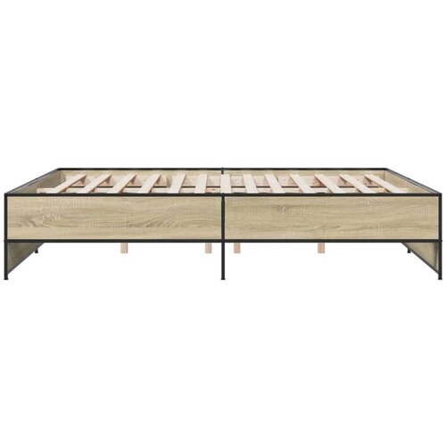 VidaXL Okvir za krevet boja hrasta 180x200cm konstruirano drvo i metal Slike