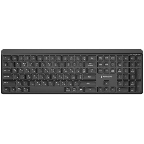 Gembird KB-WPS-03-CYRL Dual-mode pro-business slim wireless keyboard, 2.4G+BT, RU layout Slike