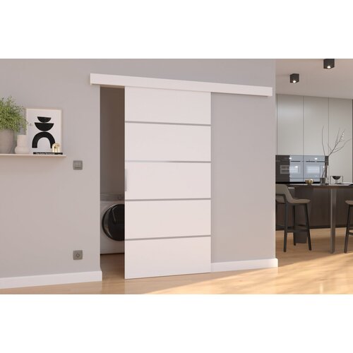 ADRK Drsna stenska vrata BIELLA iz laminirane ploe 106 cm - BELA Slike