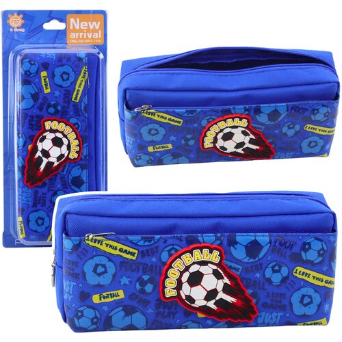 Pencil Case School Organizer with Football Blue Slike