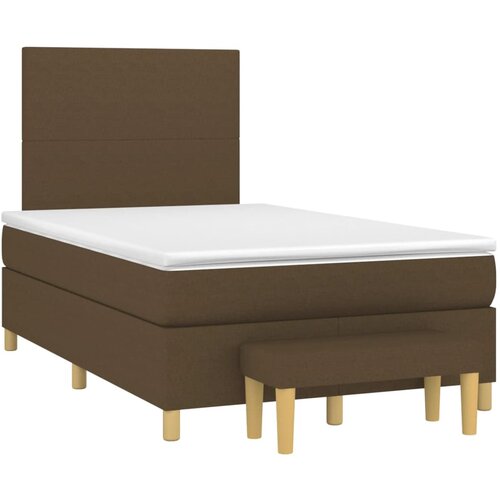 VidaXL Box spring postelja z vzmetnico temno rjava 120x190 cm blago, (21111313) Slike