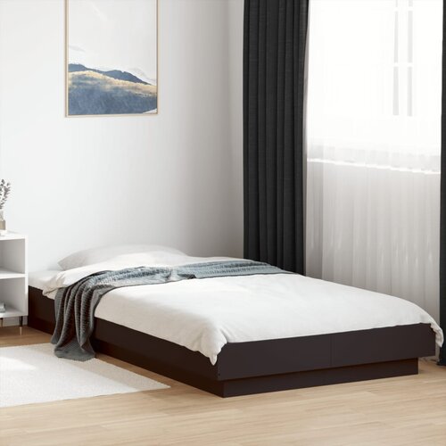 Furnova Posteljni okvir z LED lučkami črn 75x190 cm inženirski les, (21935816) Slike