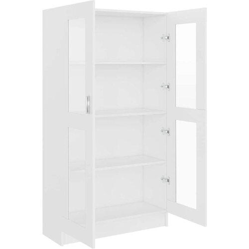 VidaXL Vitrina bela 82,5x30,5x150 cm iverna plo&amp;scaron;ča Slike