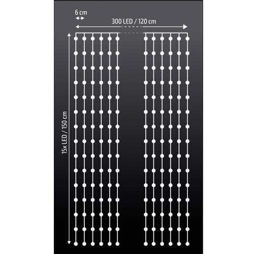  Brilagi - LED božićna zavesa 300xLED/8 funkcija/3xAA/USB 1,2m hladna bela Slike