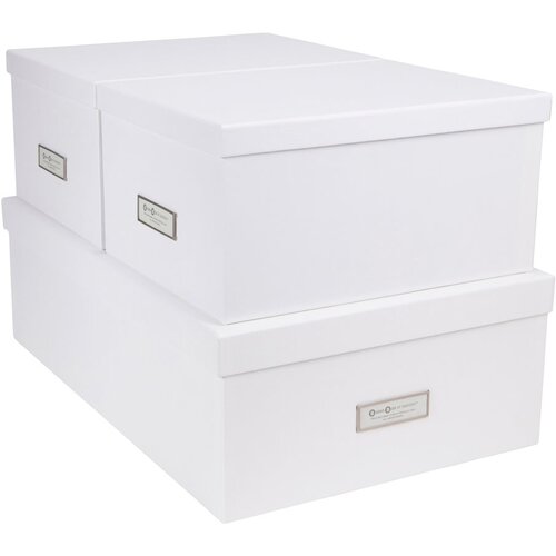 Bigso Box of Sweden set od 3 bijele kutije za pohranu inge Slike