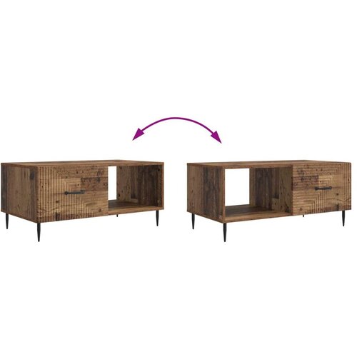  Stolić za kavu Staro drvo 90 x 50 x 40 cm Konstruirano drvo - Staro drvo Slike
