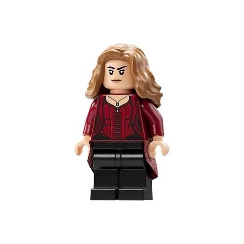Lego Super Heroes sh0897 The Scarlet Witch (Wanda Maximoff) - Plain Legs, Medium Nougat Hair, Dark Red Cloth Skirt Cene