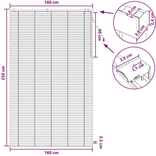  Venecijanska roleta Izgled hrasta 160 x 250 cm 35 mm Slike