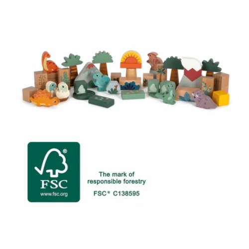 Legler Wooden Building Blocks Dino aktivnostna igrača iz lesa 12 m+ 34 kos Cene