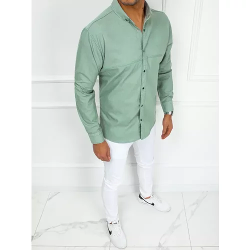 DStreet Men's elegant green shirt DX2369