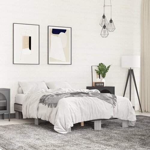 VidaXL Okvir kreveta boja hrasta 140x200cm konstruirano drvo i metal Slike